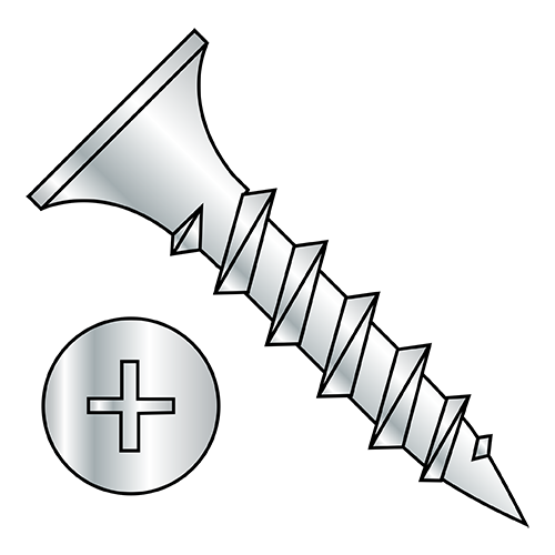 Bugle - Phillips - Drywall Screws - Coarse Thread / Sharp Point - Zinc