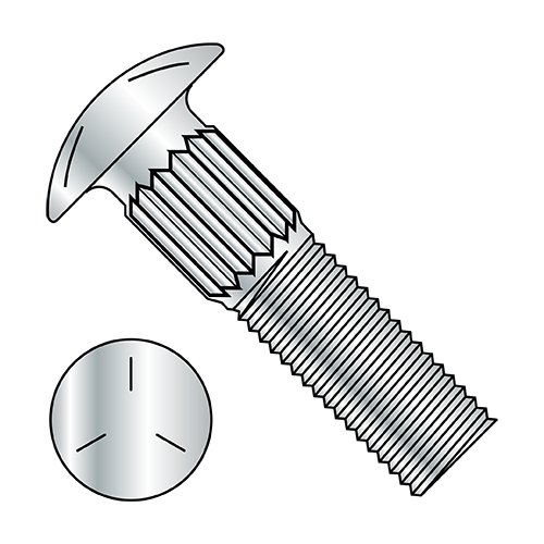 Ribbed Neck - Carriage Bolts - Grade 5 - Zinc