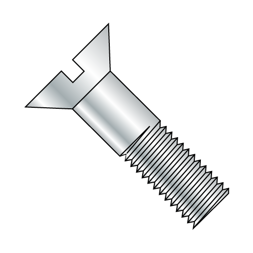 Slotted Flat Cap Screws - Zinc
