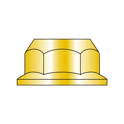 Din 6923 - Hex Flange Nut - Class 10 - Zinc Yellow & Bake