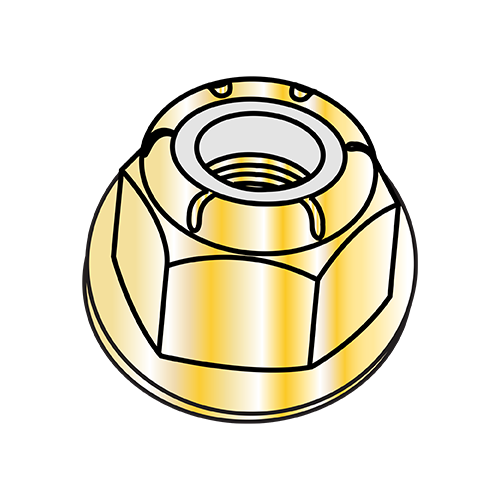 DIN 6926 - Nylon Insert Flange Nuts - Class 8 - Zinc Yellow