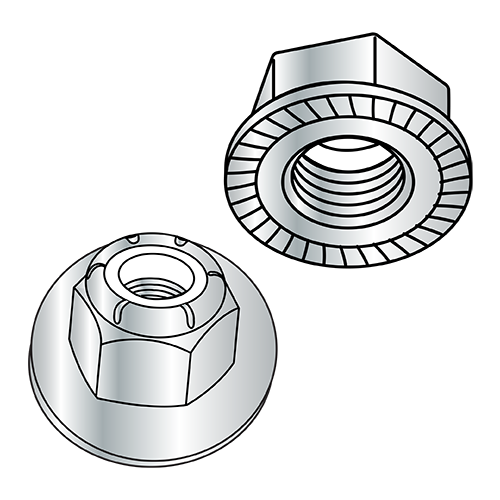 DIN 6926 - Serrated - Nylon Insert Flange Stop Nuts - A2 Stainless