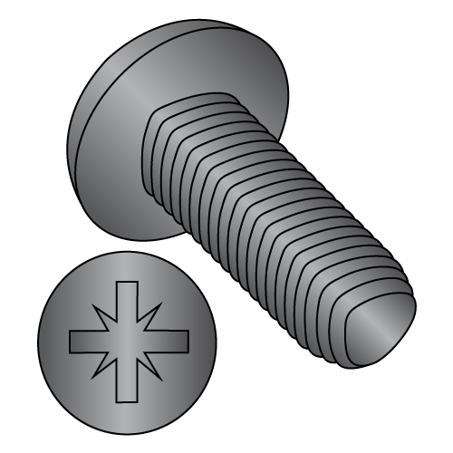 DIN 7500C - METRIC - PAN - TYPE Z RECESS (1A) - Thread Rolling Screws - Black Zinc