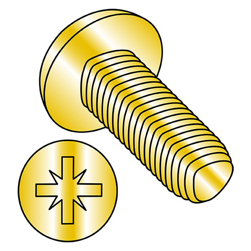 DIN 7500C - METRIC - PAN - TYPE Z RECESS (1A) - Thread Rolling Screws - ZINC Yellow
