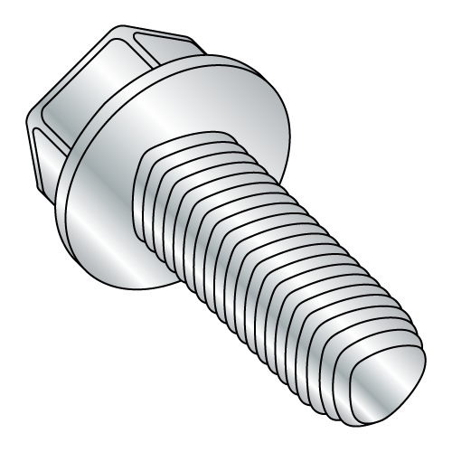 DIN 7500D - Metric - Unslotted - Hex Washer - Thread Rolling Screws - Zinc