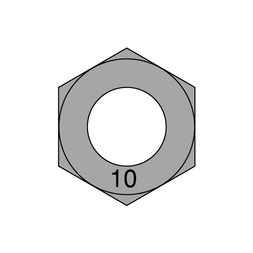 DIN 934 - Metric Hex Nuts - Class 10 - Style 1 - Plain Finish