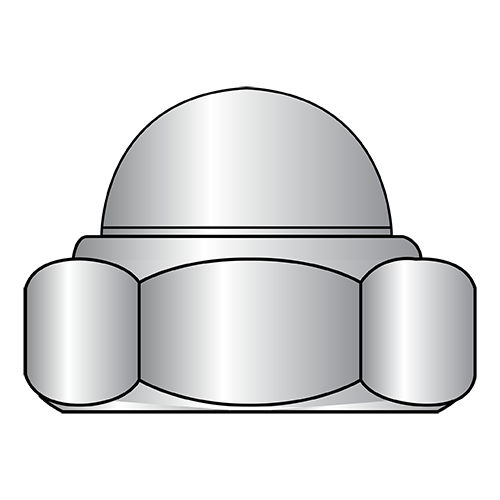 DIN 986 - Nylon Insert - Hex Domed Cap - Stop Nuts - A2 Stainless