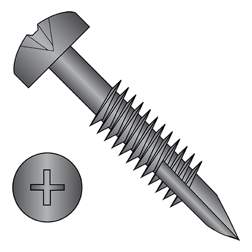 Pan - Phillips with #7 Head & Type-17 Point - Face Framing Screws - Fine Thread - Black Oxide
