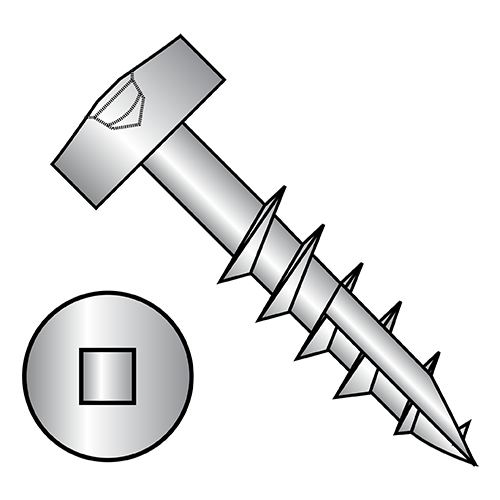 Modified Pan - Square Recess - Type 17 - Pocket Hole - Face Framing Screws - Coarse Thread