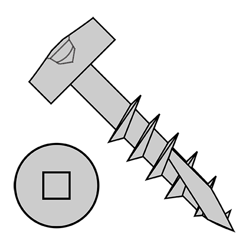 Modified Pan - Square Recess w/ LONG Type 17 Point - Pocket Hole - Face Framing Screws - Coarse Thread
