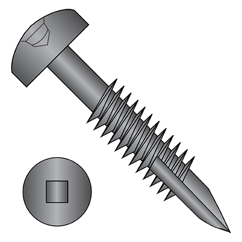 Pan - Square Recess with #7 Head & Type-17 Point - Face Framing Screws - Fine Thread - Black Oxide