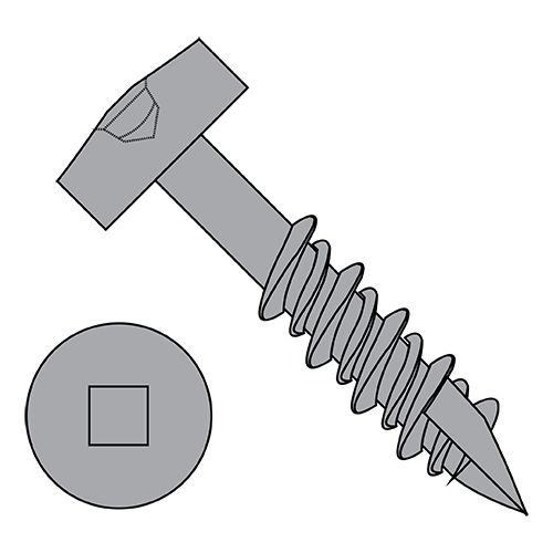 Modified Pan - Square Recess - Type 17 Point - Pocket Hole - Face Framing Screws - High Low Thread - Plain