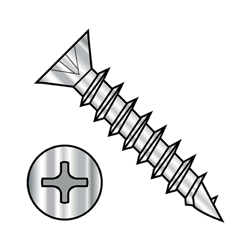 Flat - Phillips - Deep Thread Wood Screws - Full Thread - 410 Stainless