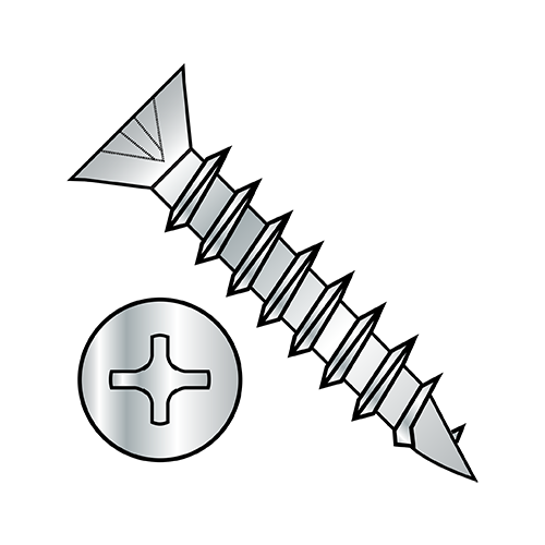 Flat - Phillips - Deep Thread Wood Screws - Nickel Plated