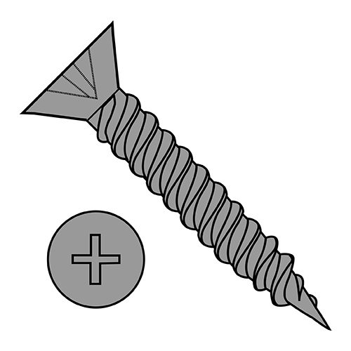 Flat - Phillips - Hinge Screws - Twinfast Fine Thread - Plain Finish
