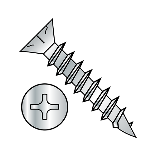 Phillips - Flat with Nibs - Deep Thread Wood Screws - Zinc - Fully Threaded