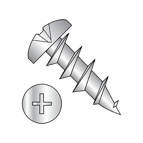 Low Profile Pan Head - Phillips - Deep Thread Wood Screws - Coarse Thread - Zinc