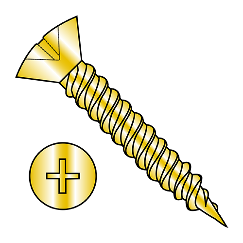 Oval - Phillips - Hinge Screws - Twinfast Fine Thread - Bright Brass
