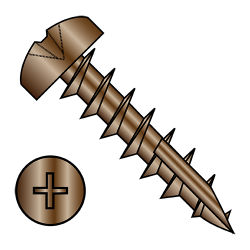 Pan - Phillips - #17 Point - Deep Thread Wood Screws - Antique Brass