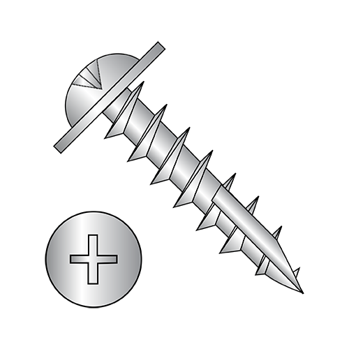 Phillips - Round Washer - Deep Thread Wood Screws - Type 17 Pt. - Nickel