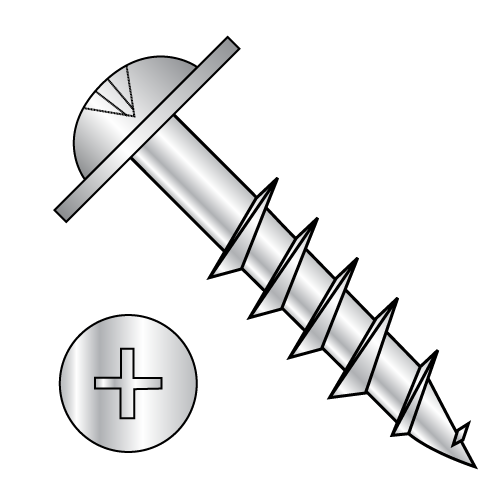 Round Washer - Phillips - Deep Thread Wood Screws - Partial Thread - Zinc