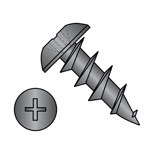 #8 Truss - Phillips - #6 Head - Deep Thread Wood Screws - Coarse Thread - Black Oxide