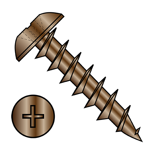 Phillips - Truss - Deep Thread Wood Screws - Antique Brass