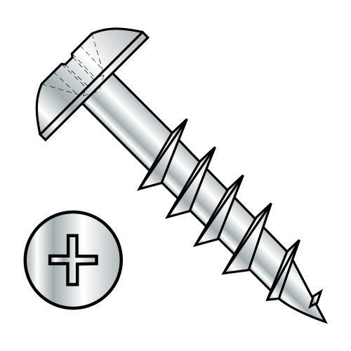 Truss - Phillips - Deep Thread Wood Screws - Partially Threaded - Zinc
