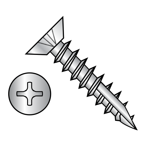 Flat - Undercut - Phillips - #17 Point - Deep Thread Wood Screws - Zinc