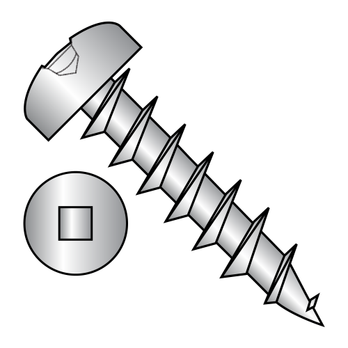 Square Recess - Pan Head - Deep Thread Wood Screws - Zinc