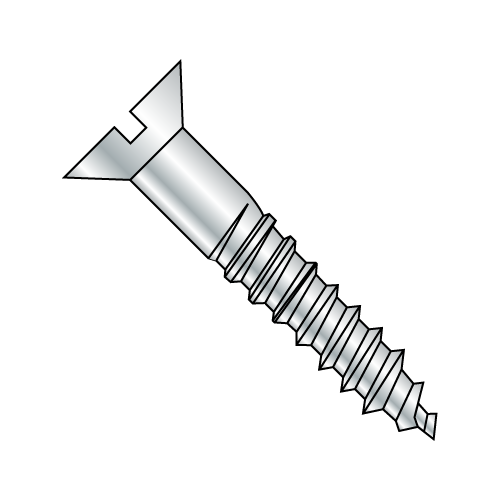 Flat - Slotted - Full Body Wood Screws - Zinc