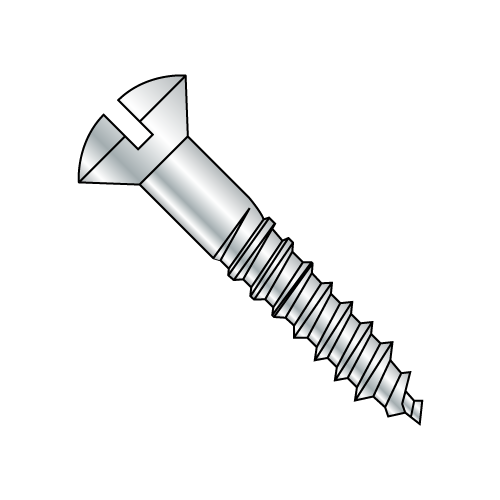 Oval - Slotted - Full Body Wood Screws - Zinc