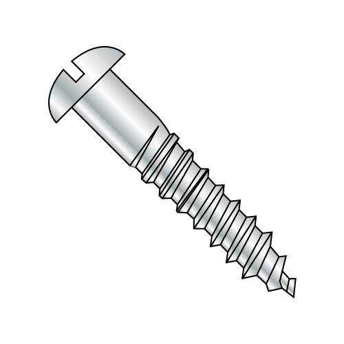 Round - Slotted - Full Body Wood Screws - Zinc