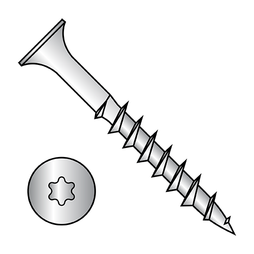 Six-Lobe - Bugle Head - Course Thread - Sharp Point - Deck Screws - Dacrotized