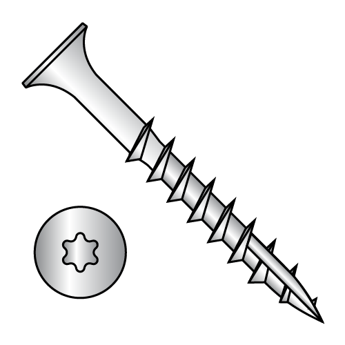 Six-Lobe - Bugle Head - Course Thread - Type 17 Point - Deck Screws - 18-8 Stainless