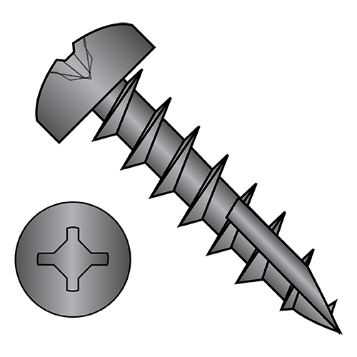 Pan - Square Phillips Combo - Deep Thread Wood Screws - #17 Point - Black Oxide