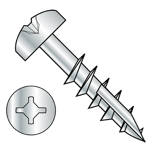 Pan - Square Phillips Combo - Deep Thread Wood Screws - #17 Point - Partial Thread - Zinc