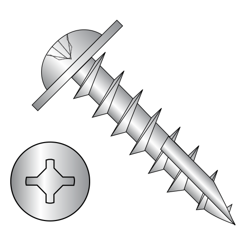 Round Washer - Combo Recess - Deep Thread Wood Screws - #17 Point - Zinc