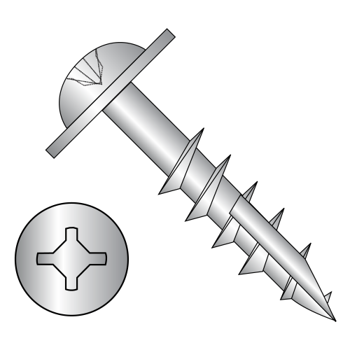 Round Washer - Combo Drive - Deep Thread Wood Screws #17 Point - Partial Thread - Zinc