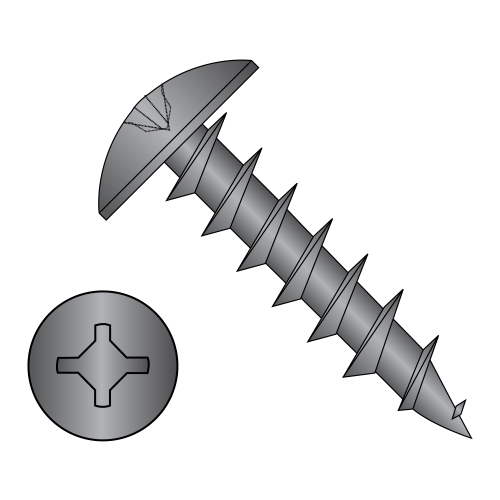 Truss - Square Phillips Combo - Deep Thread Wood Screws - Black Oxide