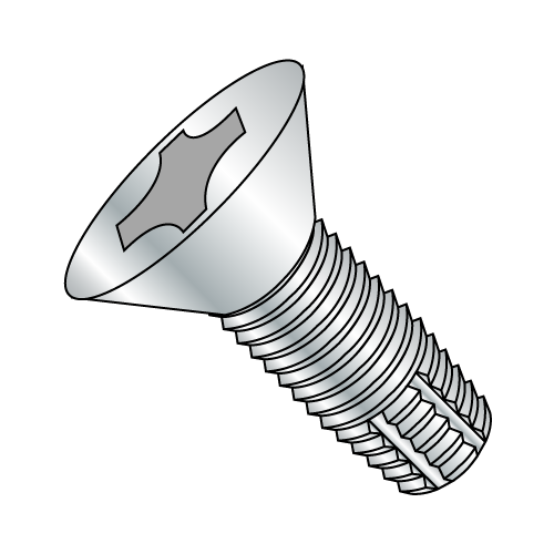 Flat - Phillips - Type F - Thread Cutting Screws - Zinc