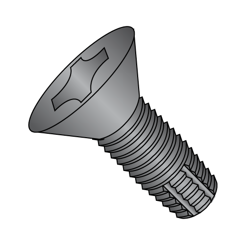 Flat - Phillips - Type F - Thread Cutting Screws - Black Oxide