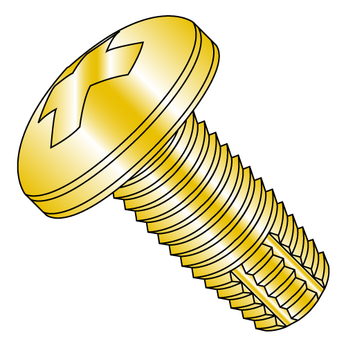 Pan - Phillips - Type F - Thread Cutting Screws - Zinc Yellow