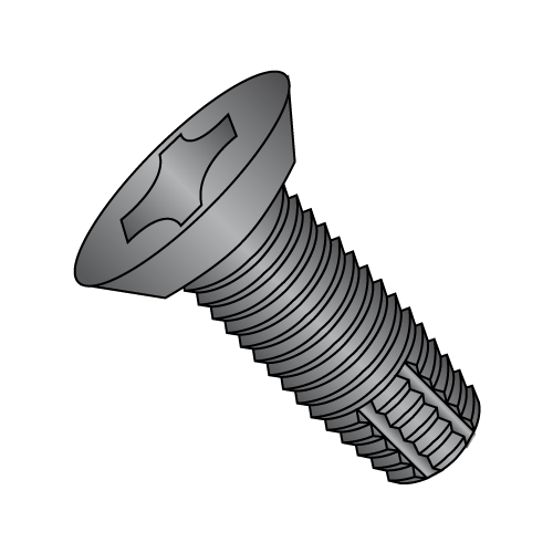Flat - Undercut - Phillips - Type F - Thread Cutting Screws - 18-8 Stainless / Black Oxide