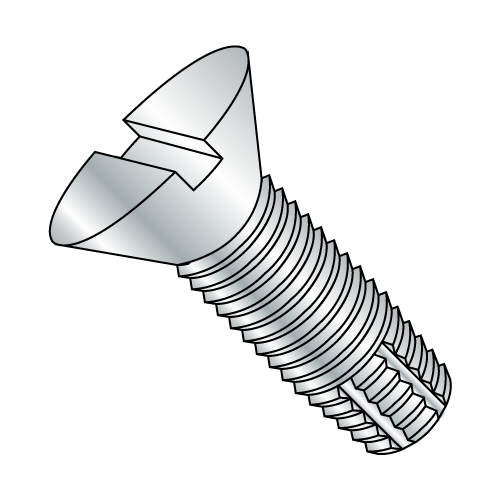 Flat - Slotted - Type F - Thread Cutting Screws - Zinc