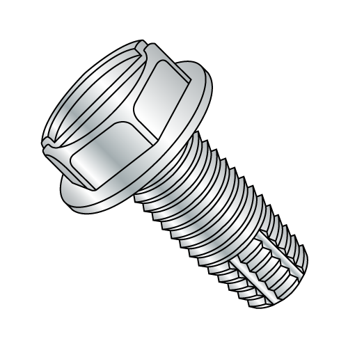 Hex Washer - Slotted - Type F - Thread Cutting Screws - Zinc