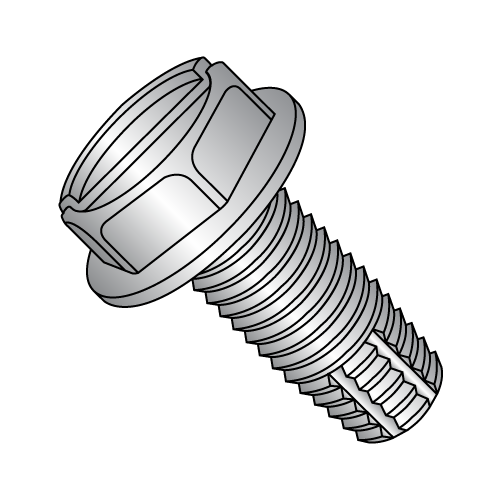 Hex Washer - Slotted - Type F - Thread Cutting Screws - 18-8 Stainless