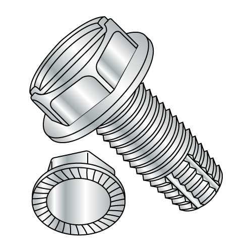 Serrated Hex Washer - Slotted - Type F - Thread Cutting Screws - Zinc