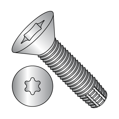 Flat - Six-Lobe - Type F - Thread Cutting Screws - 18-8 Stainless