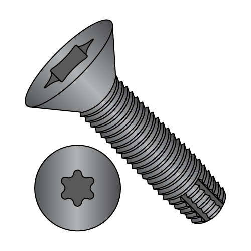 Flat - Floorboard - Six-Lobe - Type F - Thread Cutting Screws - Black Phosphate